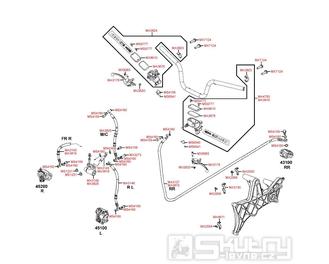 F04 Brzdové páčky / brzdový válec / hadice - Kymco Xciting 500i [AFI]