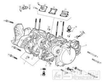 65.20 Skříň klikové hřídele, příruba sání - Gilera RCR 50 od roku 2013, D50B0