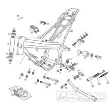 66.01 Rám, stupačky, boční stojan - Gilera SMT 50 D50B0 od roku 2005 (ZAPABB01)