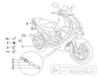 5.03 Brzdové lanko, rozdělovač - Gilera Runner 50 PureJet SC 2005 UK (ZAPC46200)