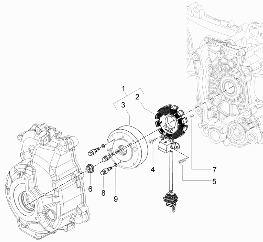 1.21 Magneto dobíjení - Gilera Runner 200 VXR 4T LC 2005-2006 (ZAPM46200)