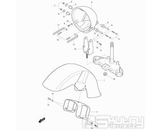 37 Přední blatník / Držák světla - Hyosung GV 125M Aquila E3