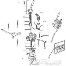 1.40 Karburátor (jednotlivé díly) - Gilera SMT 50 od roku 2006, D50B0 (ZAPG12D1)