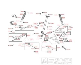 F06 Přední zavěšení a tyč řízení - Kymco MXU 500 IRS LOF