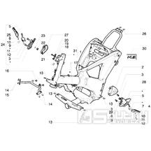 T18 Rám, stupačky - Gilera Ice 50ccm do 2005 (ZAPC30000...)