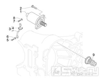 1.20 Elektrický startér motoru, nakopávací páka - Gilera Runner 50 PureJet ST 2008 (ZAPC46200)