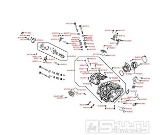 Hlava válce a ventilový rozvod - Kymco MXU 450i LC90AE