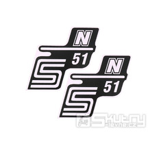 Nápis S51 N samolepicí fólie bílá 2 ks pro Simson S51 / S51 Enduro