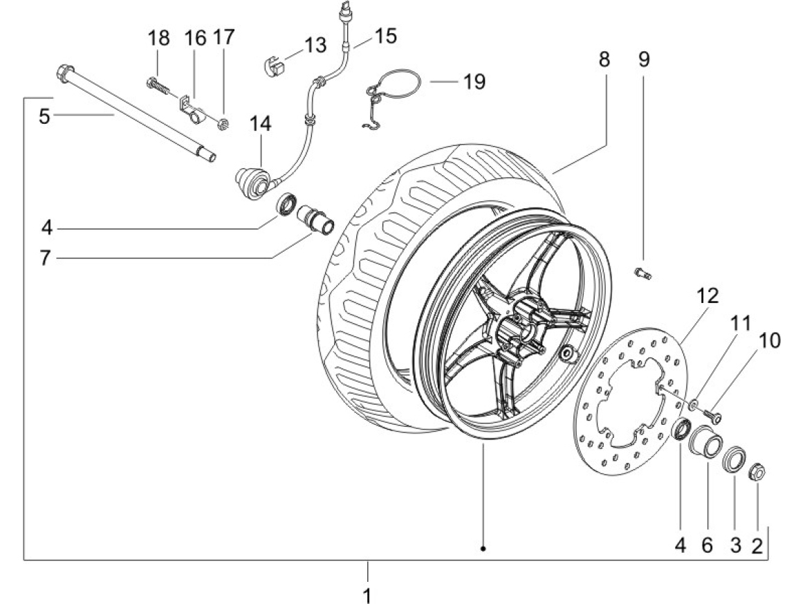 4.11 Přední kolo - Gilera Runner 200 VXR 4T LC 2005-2006 (ZAPM46200)