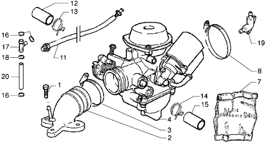 T18 Karburátor - Gilera Runner 180 VXR 4T LC (ZAPM24100)