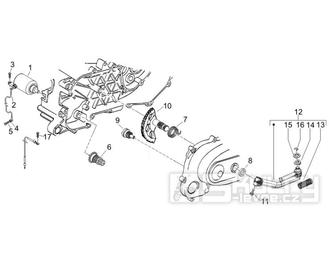 1.20 Elektrický startér motoru, nakopávací páka - Gilera Stalker 50 2T Speciální edice 2007-2008 (ZAPC40100)