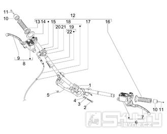 3.06 Řidítka, gripy, brzdové páčky - Gilera Runner 125 ST 4T LC 2008-2012 (ZAPM46301)