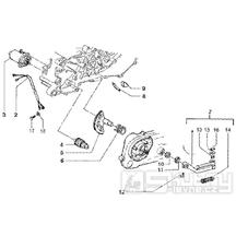 T12 Elektrický startér, nakopávací páka  - Gilera Runner 50 SP do roku 2005 (ZAPC36200...)