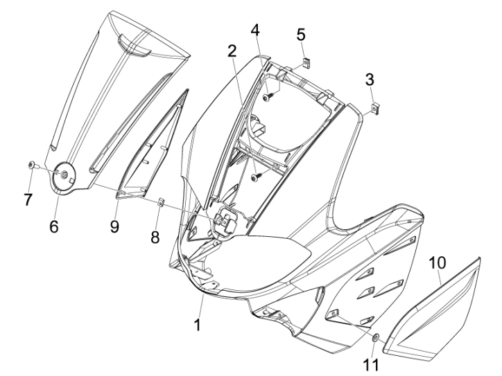 2.26 Přední plast, kapotáž - Gilera Runner 50 PureJet ST 2008 (ZAPC46200)