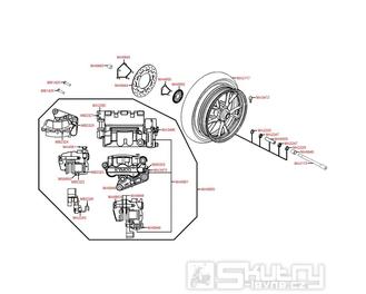 F07 Přední kolo, brzdový třmen a kotouč - Kymco People GT 125i