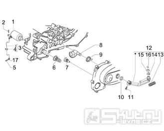 1.20 Elektrický startér motoru, nakopávací páka - Gilera Stalker 50 2T 2008-2011 (ZAPC40100, ZAPC40101)