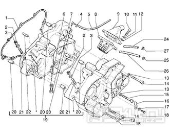 T2 Skříň klikové hřídele - Gilera RK 50 (VTBC 08000 0001001)