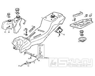 T14 Palivová a olejová nádrž - Gilera GPR 50ccm do 2005 (ZAPCGPRREB...)