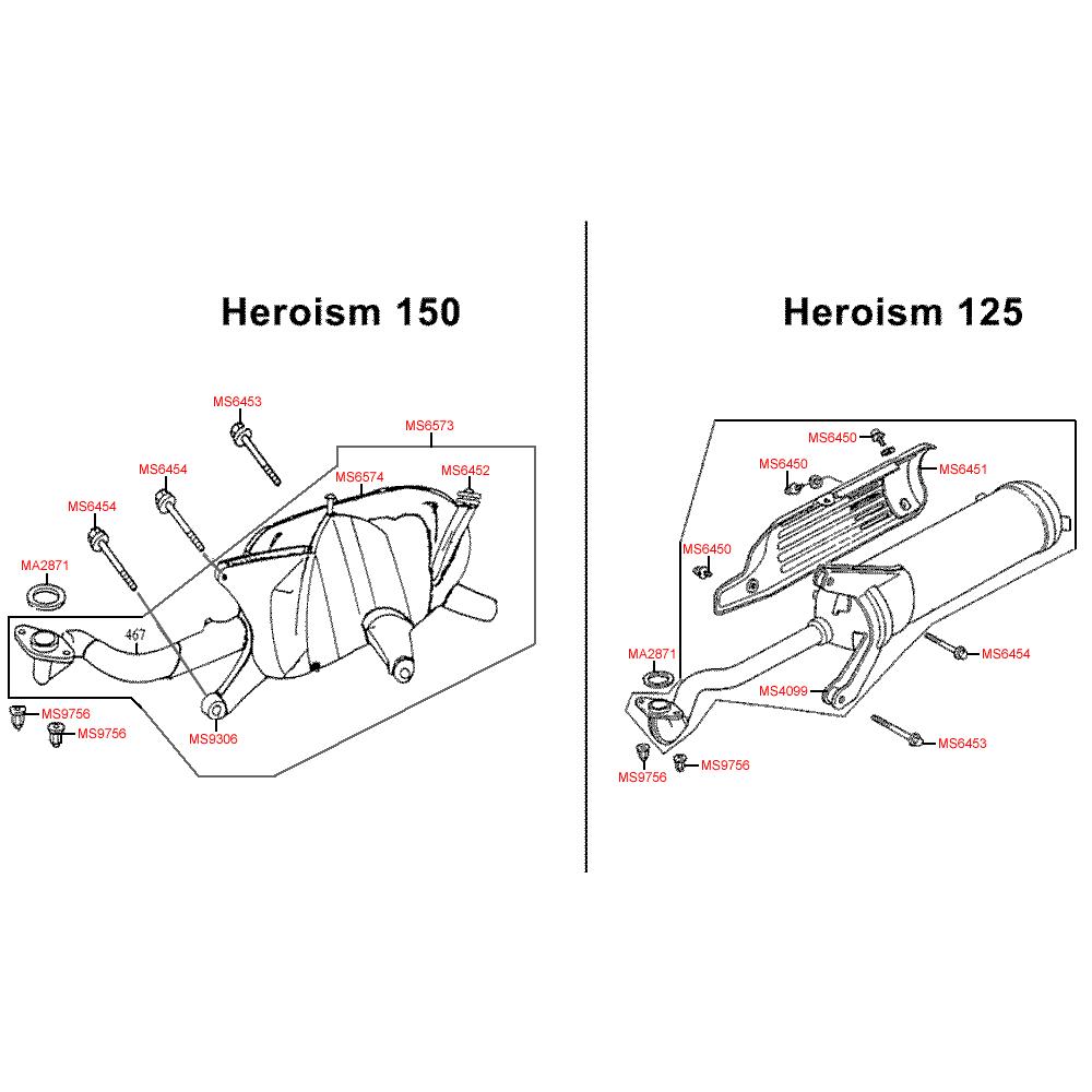 F14 Výfuk - Kymco Heroism 125/150