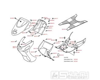 F05 Přední kapotáž a stupačky - Kymco Filly 50 4T SD10AC