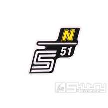 Nápis S51 N samolepicí fólie žlutá pro Simson S51 / S51 Enduro