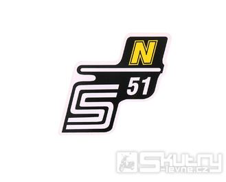 Nápis S51 N samolepicí fólie žlutá pro Simson S51 / S51 Enduro