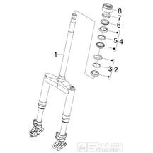 4.02 Přední kyvná vidlice, ložiska řízení - Gilera Runner 50 SP 2010-2012 (ZAPC46100, ZAPC46300, ZAPC4610001)