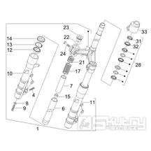 4.02 Přední kyvná vidlice, ložiska řízení - Gilera Nexus 250 4T LC 2007 (ZAPM35300)