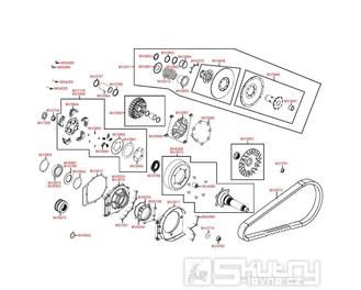 E05 Variátor kompletní - Kymco MXU 500 2WD