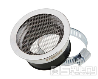 Sací trychtýř VOCA 48mm chromovaný pro karburátory PWK a s plochým šoupátkem