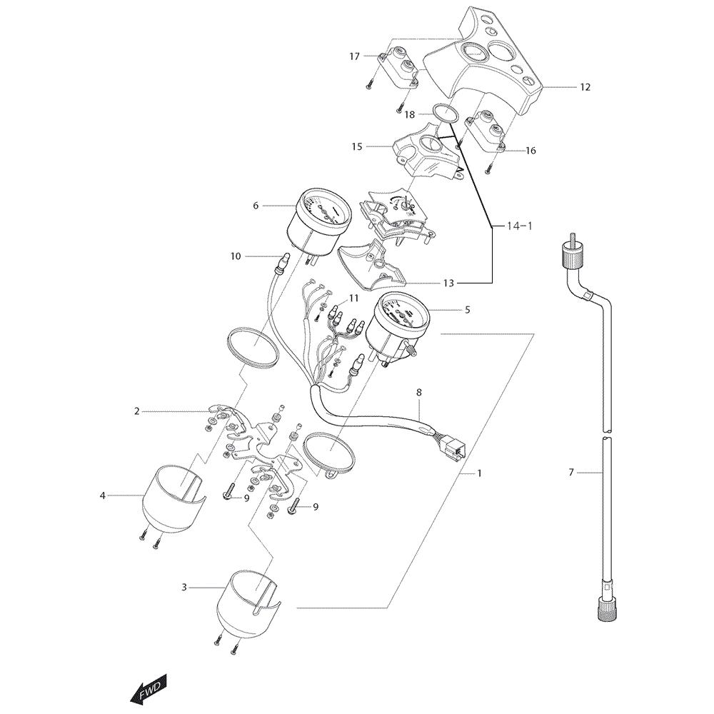 FIG21 Tachometr / Otáčkoměr - Hyosung GV 125M C Aquila