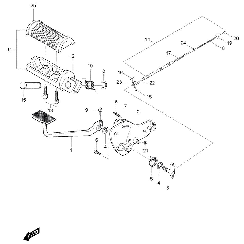 FIG29 Nožní brzda / Stupačky - Hyosung GV 125M C Aquila