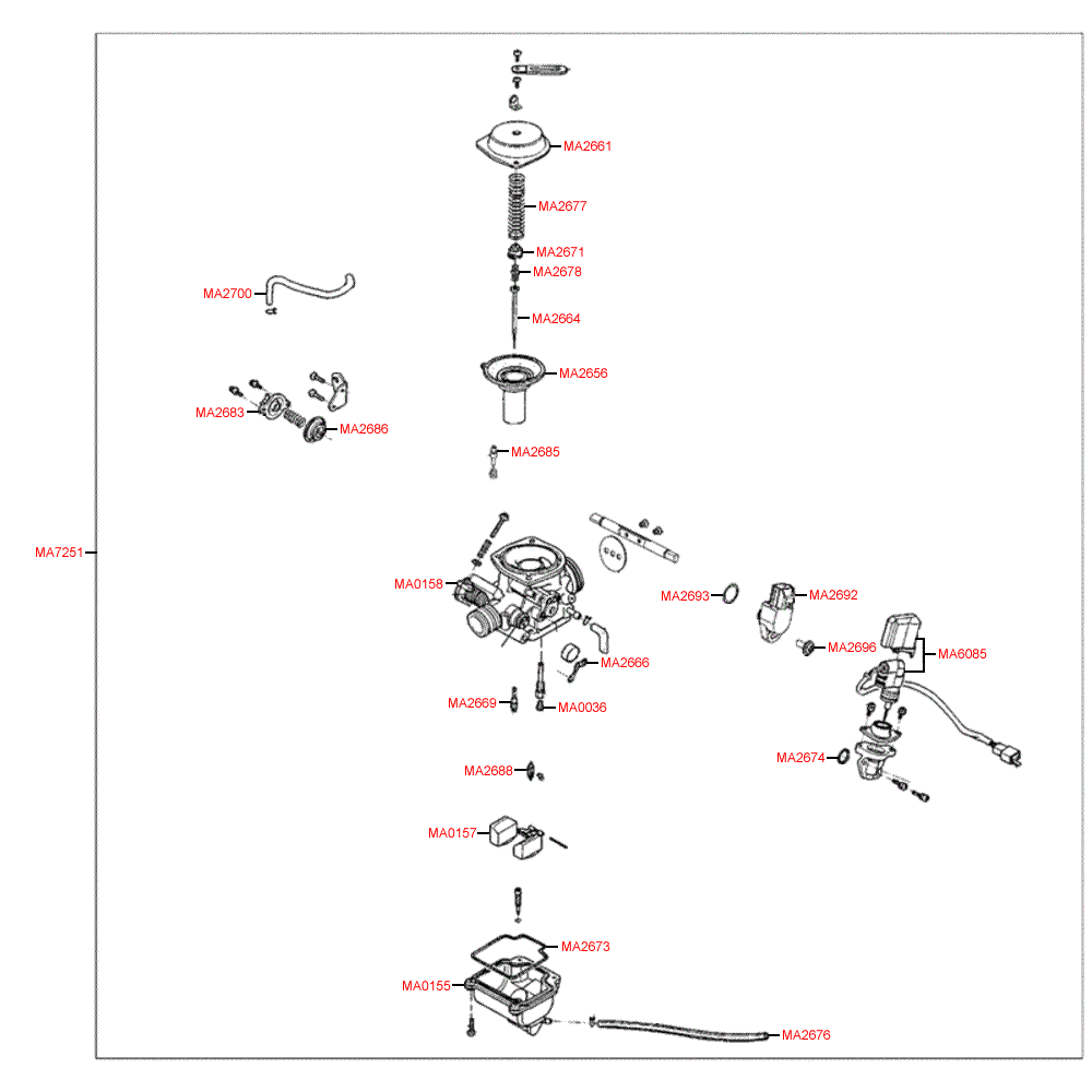 E09 Karburátor pro Kymco Super 8 125 [LC2U82000] (KL25CA) KC125T-B
