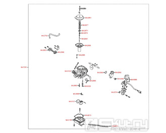 E09 Karburátor pro Kymco Super 8 125 [LC2U82000] (KL25CA) KC125T-B
