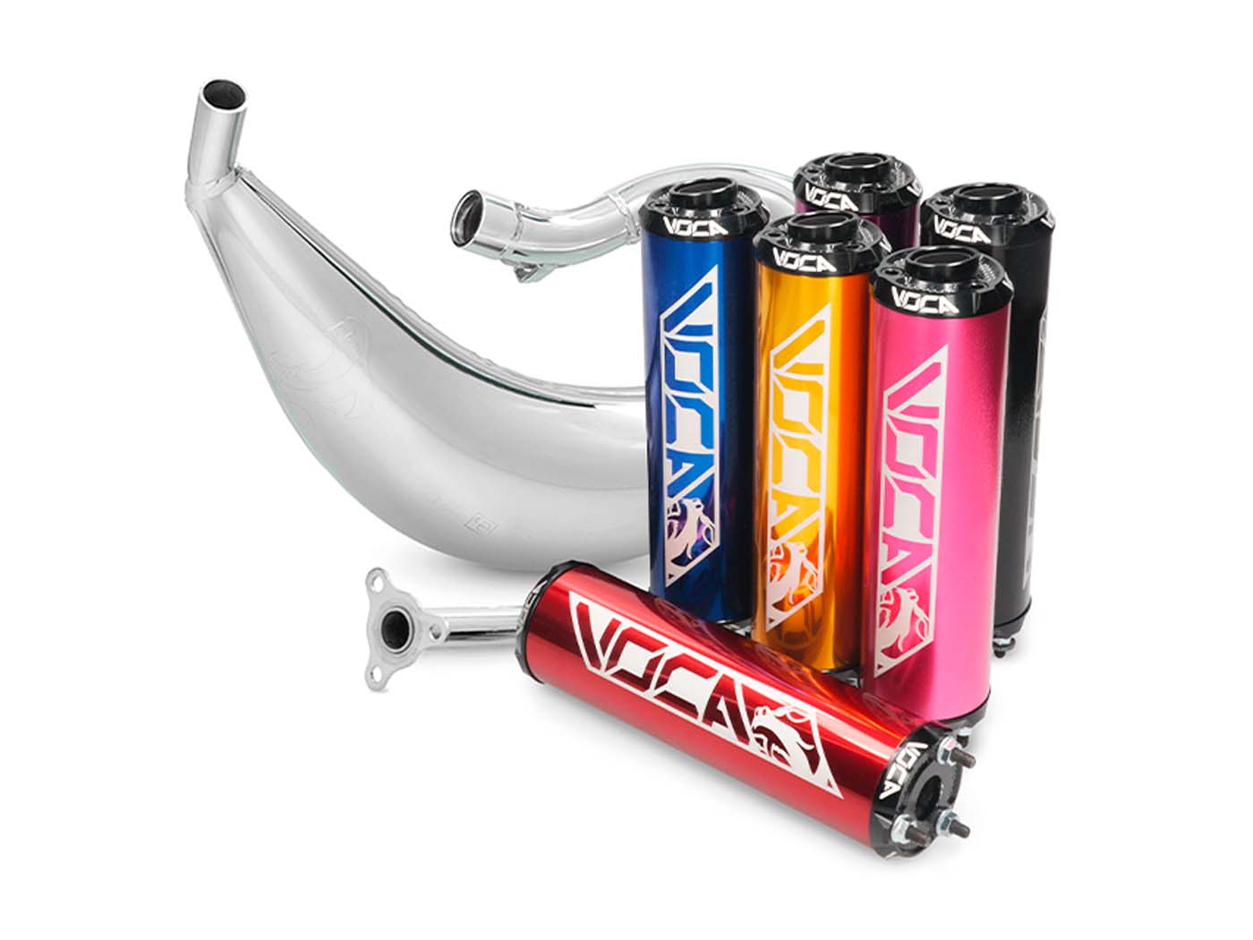 Výfuk Voca Cross chrom 50/70ccm pro Derbi Senda DRD Aprilia RX, SX