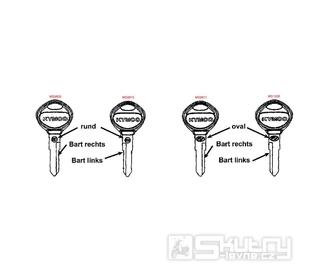 F25 Polotovary klíčů / Fixy pro opravu laku - Kymco Yager/Spacer 125 [12 kola] SH25BB