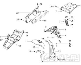 2.37 Zadní kryt, blatník - Gilera Runner 50 PureJet SC 2006 (ZAPC46200)