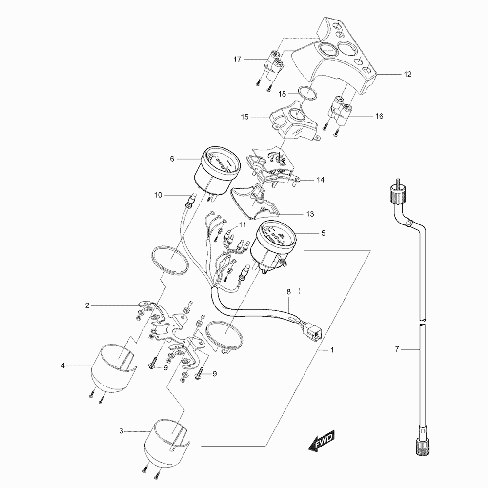 21 Tachometr / Otáčkoměr - Hyosung GT 125 N (Naked)