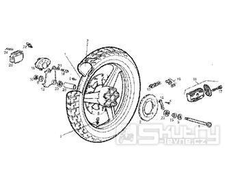 T24 Zadní kolo, brzdový kotouč a třmen - Gilera GPR 50ccm do 2005 (ZAPCGPRREB...)