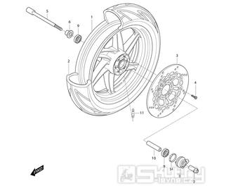 37 Přední kolo - Hyosung GT 250i N (Naked)