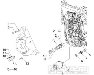 1.23 Kryt magneta dobíjení, olejový filtr - Gilera Runner 200 VXR 4T LC Race 2005-2006 (ZAPM46200)