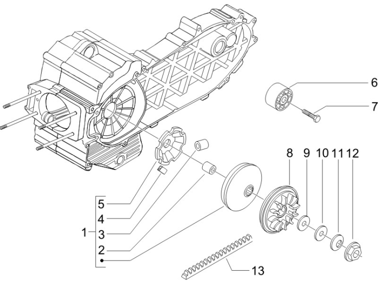 1.13 Řemen variátoru, variátor - Gilera Nexus 500 SP 4T LC 2006-2007 (ZAPM35200)