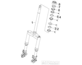4.02 Přední kyvná vidlice, ložiska řízení - Gilera Runner 50 PureJet ST 2008 (ZAPC46200)