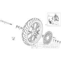 66.08 Přední kolo, brzdový kotouč, brzdový třmen - Gilera SMT 50 D50B0 od roku 2005 (ZAPABB01)