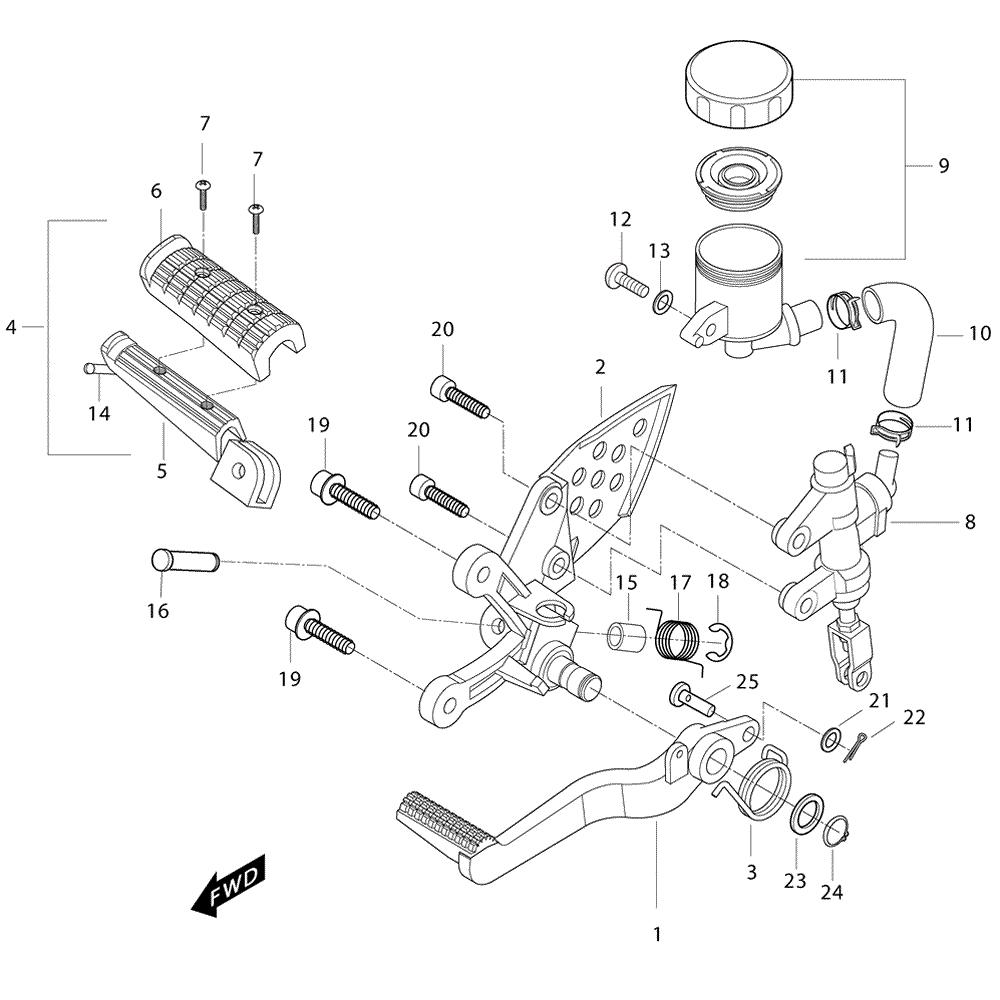 FIG28 Zadní brzda - Hyosung GT 250i NE (Naked)