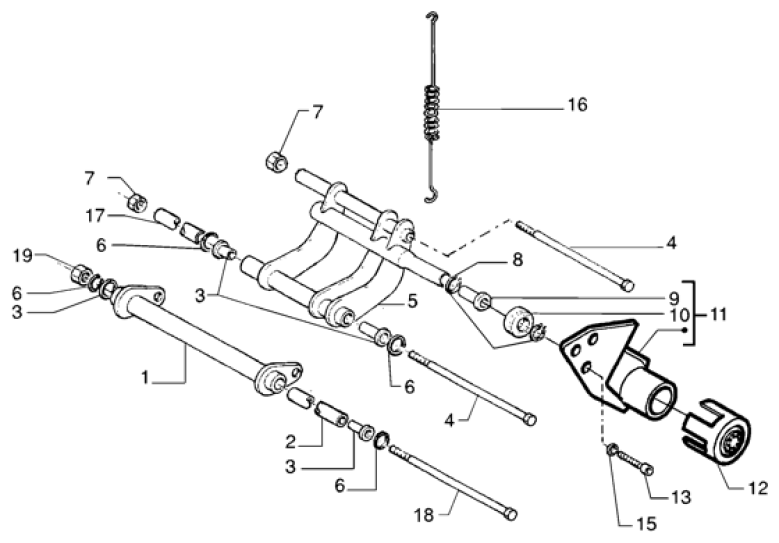 T42 Uložení motoru - Gilera Runner VX 125 4T (ZAPM24100, ZAPM24000)