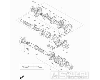 15 Převodovka - Hyosung GT 125 R E3