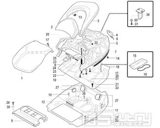 Sedadlo a podsedlový prostor - Malaguti Spider Max GT 500 Euro 3