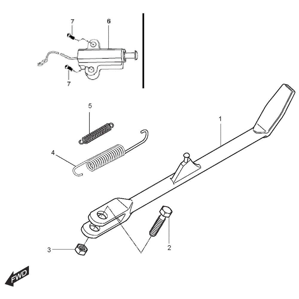 FIG27 Boční stojan a spínač bočního stojanu -  Hyosung GT 125 RF