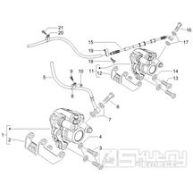 5.01 Brzdový třmen, destičky - Gilera Runner 200 VXR 4T LC 2006 UK (ZAPM46400)